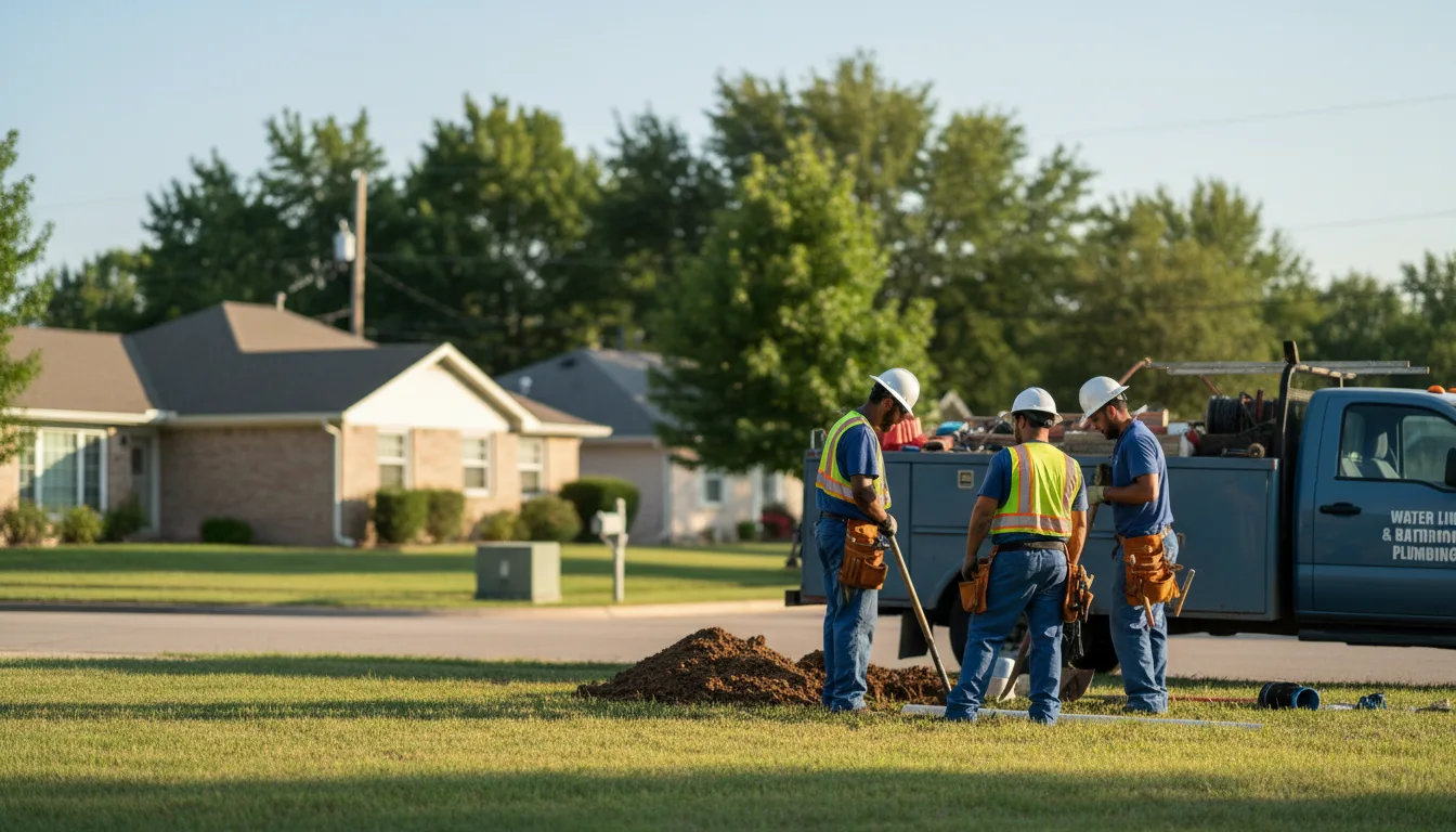 Residential water line and bathroom plumbing service in Cochise, AZ